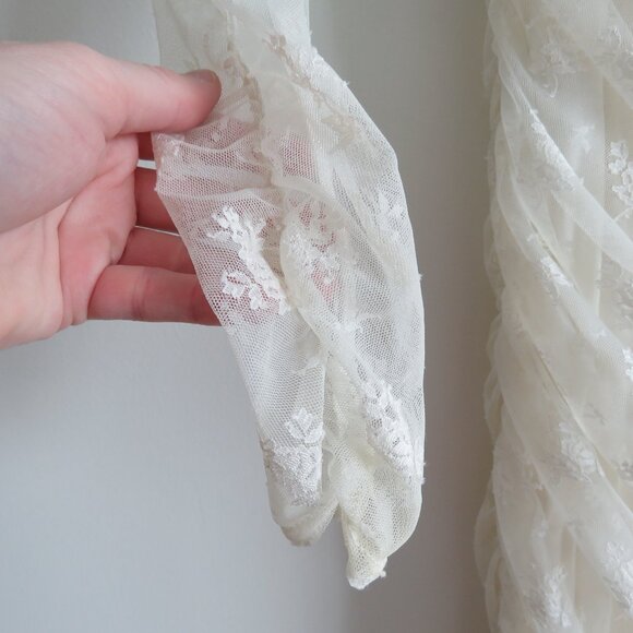 BHLDN Bailee White Lace Ruched Stretch Bodycon Dress Romantic Wedding Size S - Picture 7 of 16